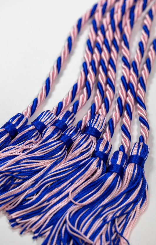 Pink, Pink, Royal Blue Graduation Honor Cord