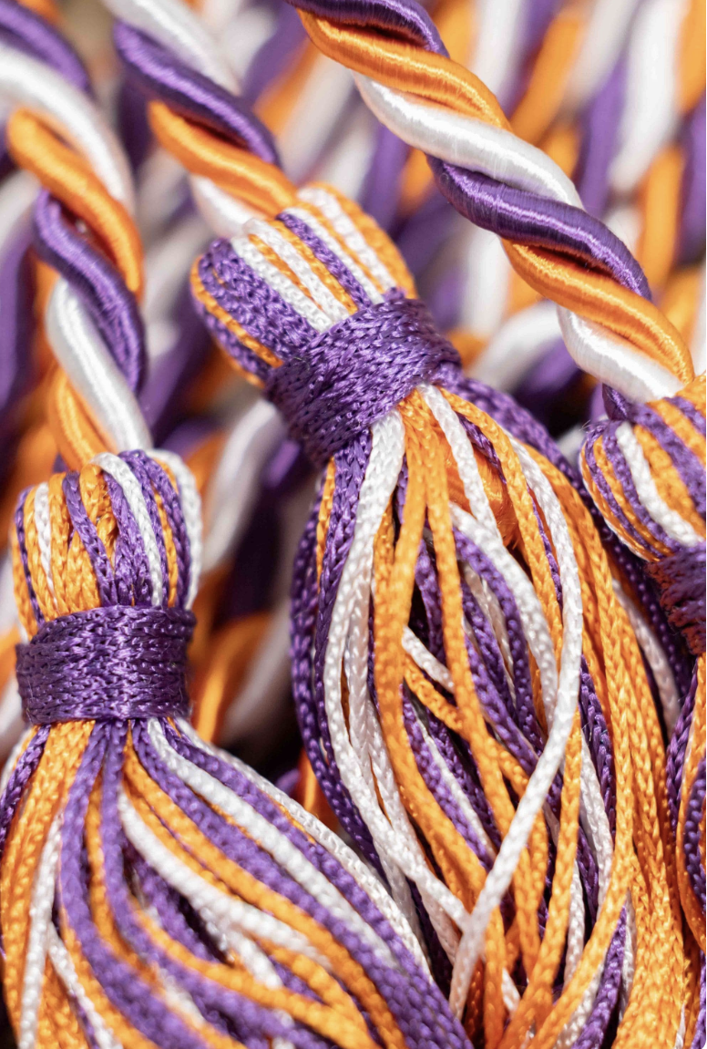 Purple, Orange, White Graduation cord, Honor Cord