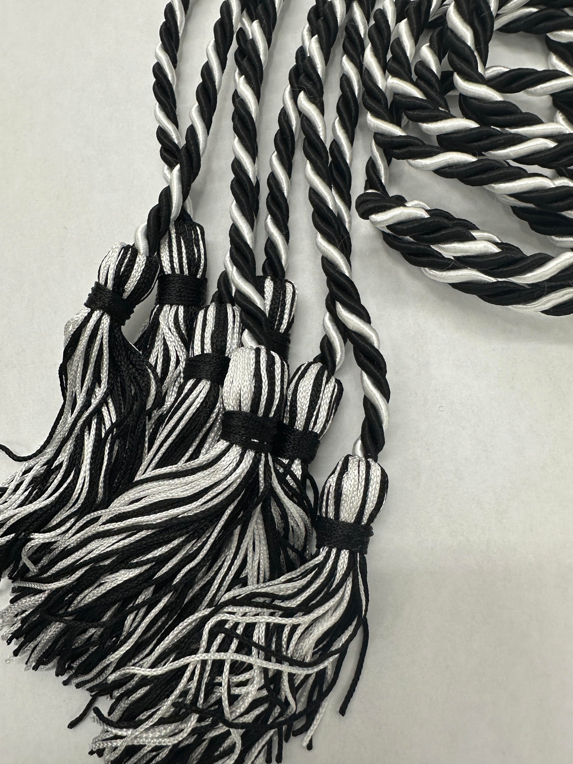 Black Black White Graduation Honor Cord
