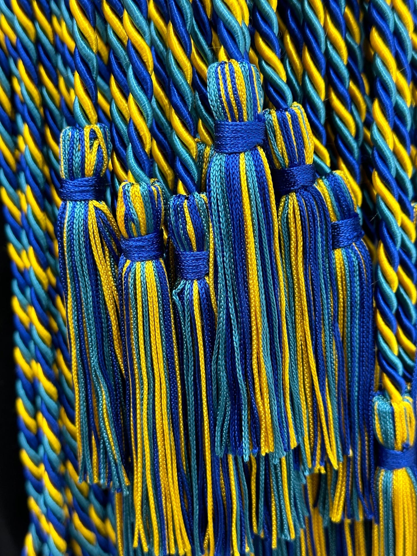 Teal,Royal Blue, Gold Yellow, Graduation Honor Cord, twisted Cord, Whole sale available