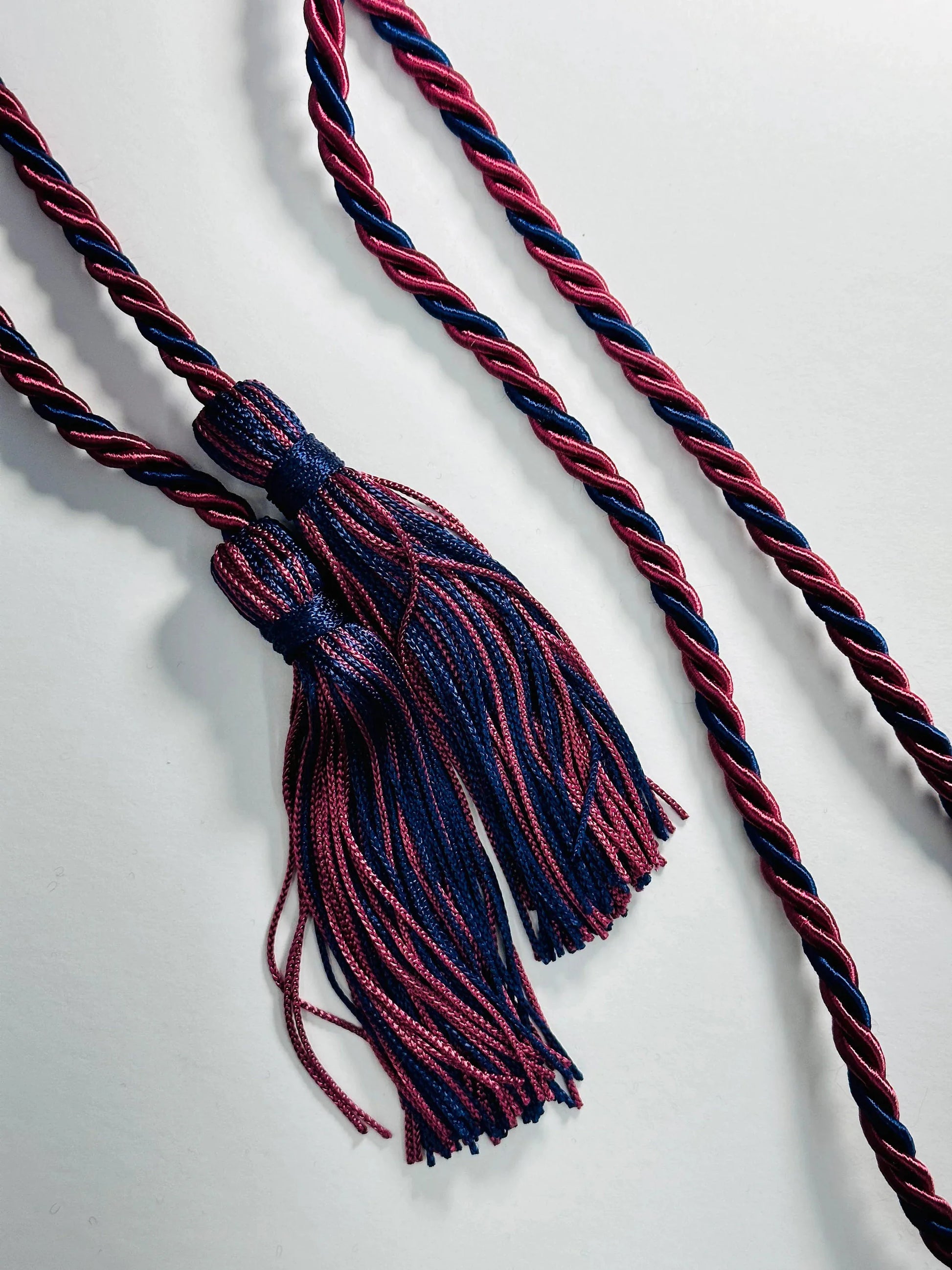 Burgundy, Burgundy, Navy Graduation Honor Cord