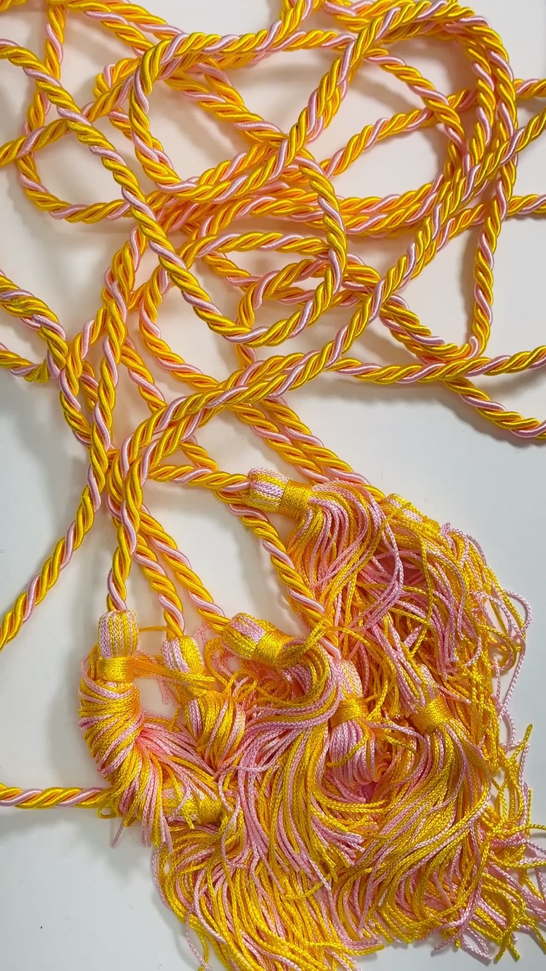 Gold, Gold, Pink Graduation cord, Honor Cord