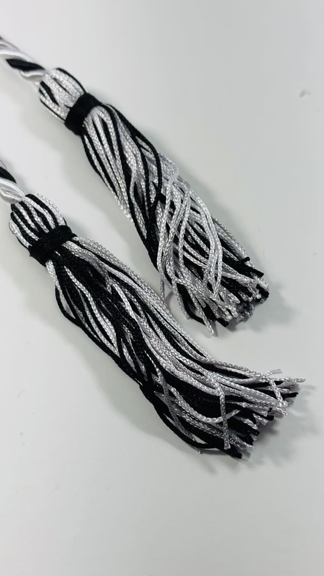 Black, White, Silver Graduation cord, Honor Cord