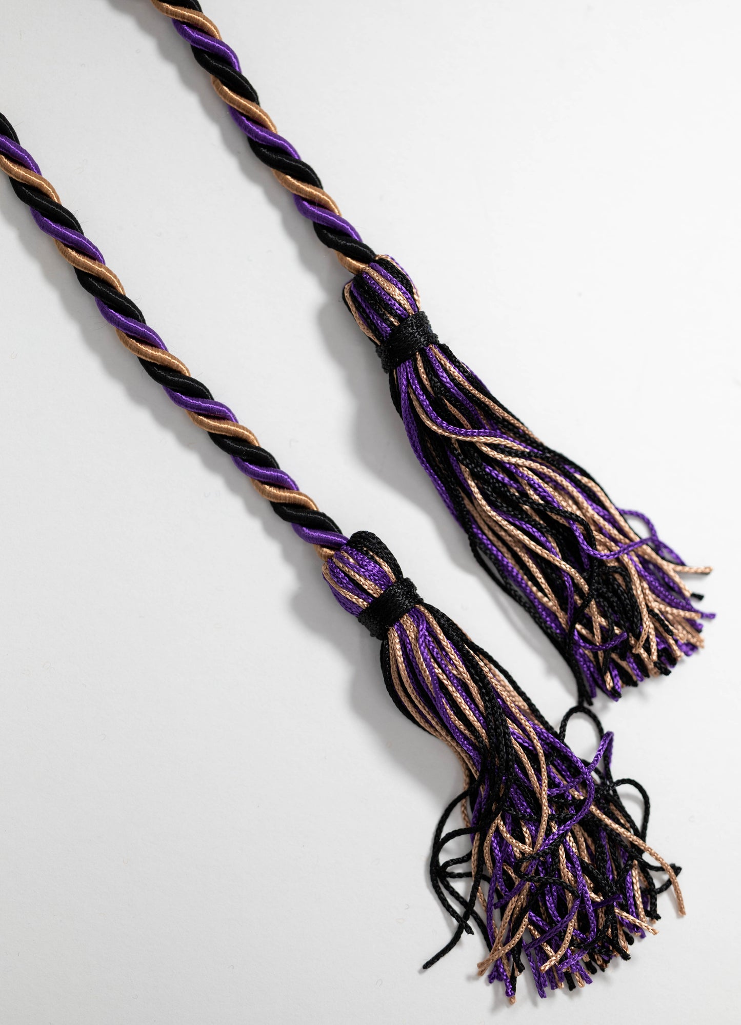 Purple, Beige Drab, Black  Graduation Cord Honor Cords