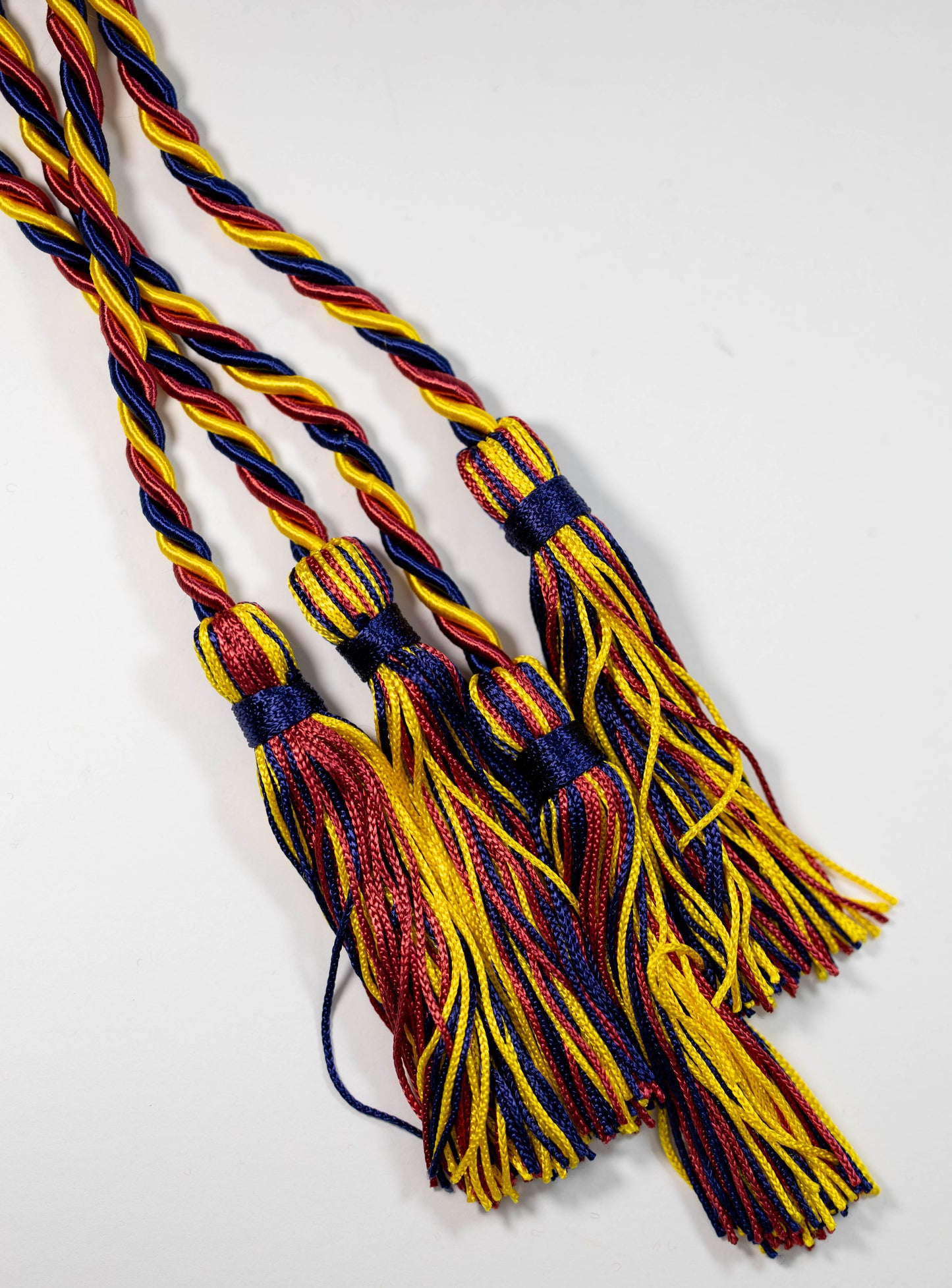 Maroon, Yellow, Navy Graduation cord, Honor Cord