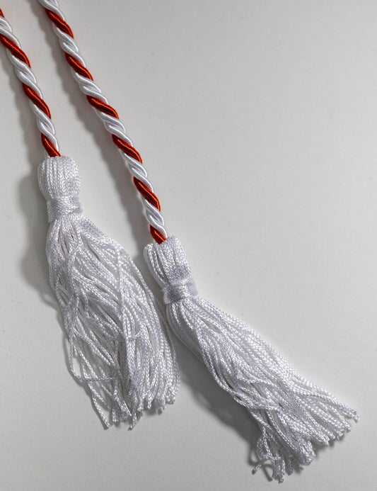 ORANGE WHITE GRADUATION HONOR CORD