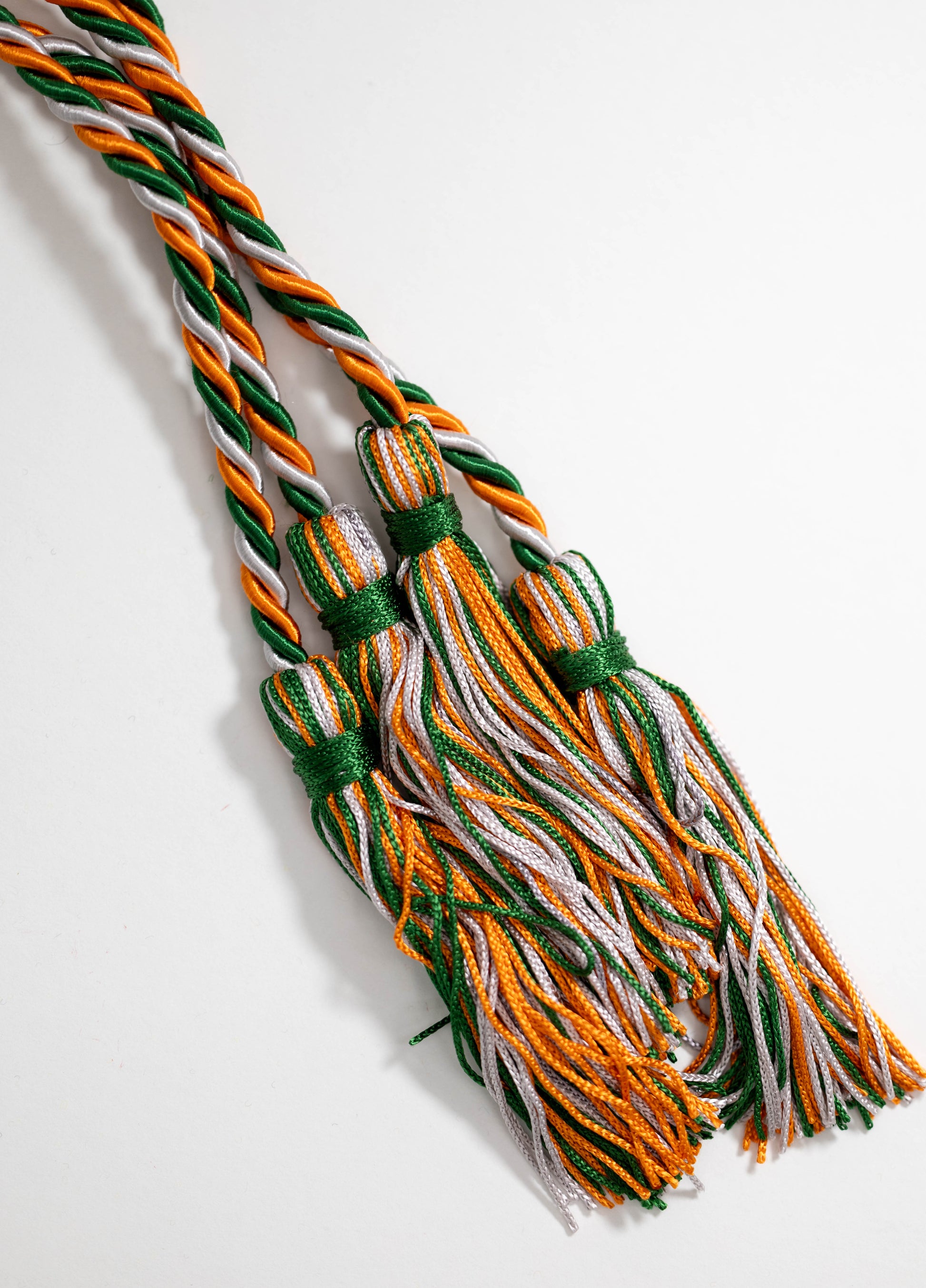 silver orange green graduation honor cord
