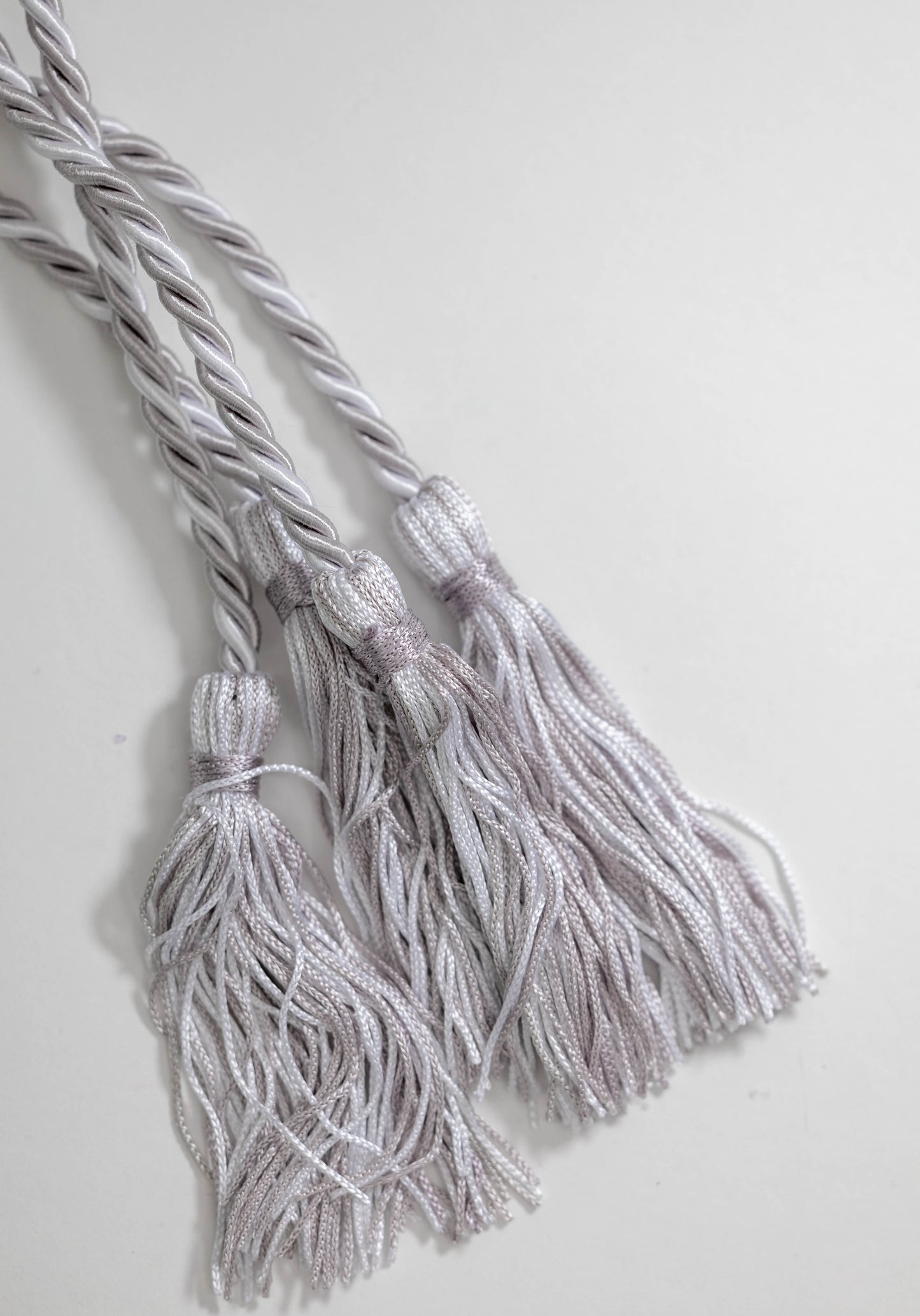 Silver, Silver, White Graduation cord, Honor Cord