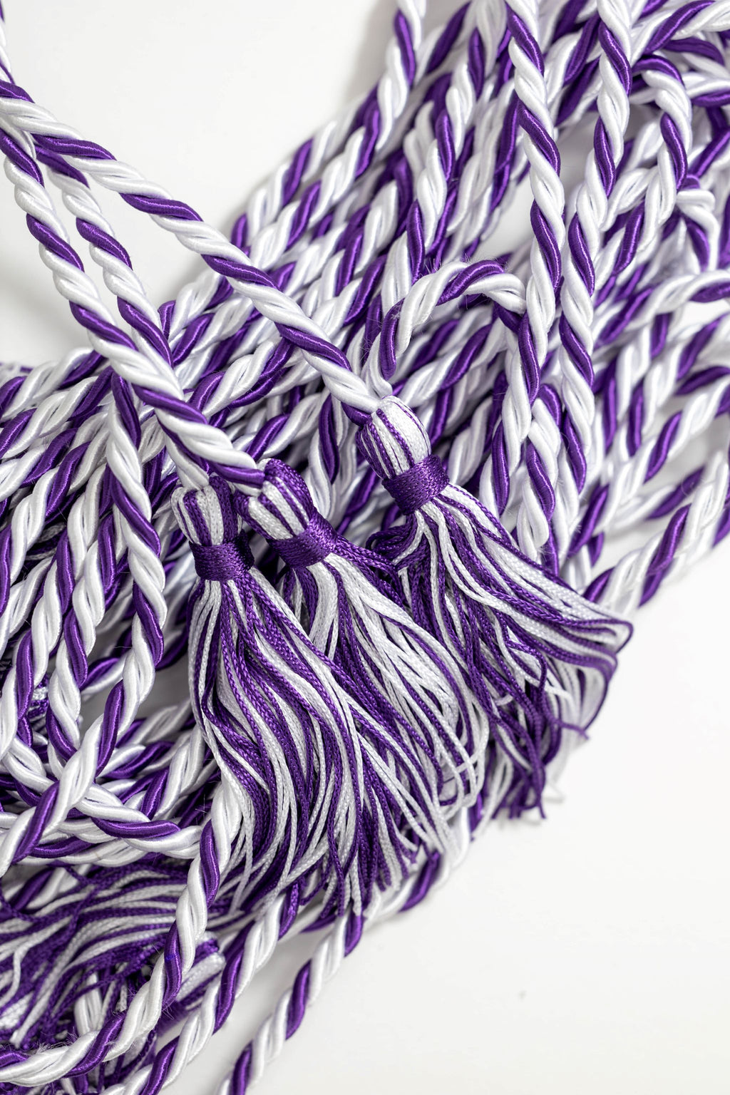 White, White, Purple Graduation cord, Honor Cord