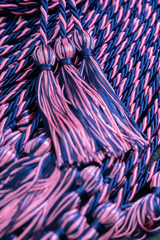 Deluxe Navy, Navy, Hot Pink Graduation Honor Cord * Ready to Ship *