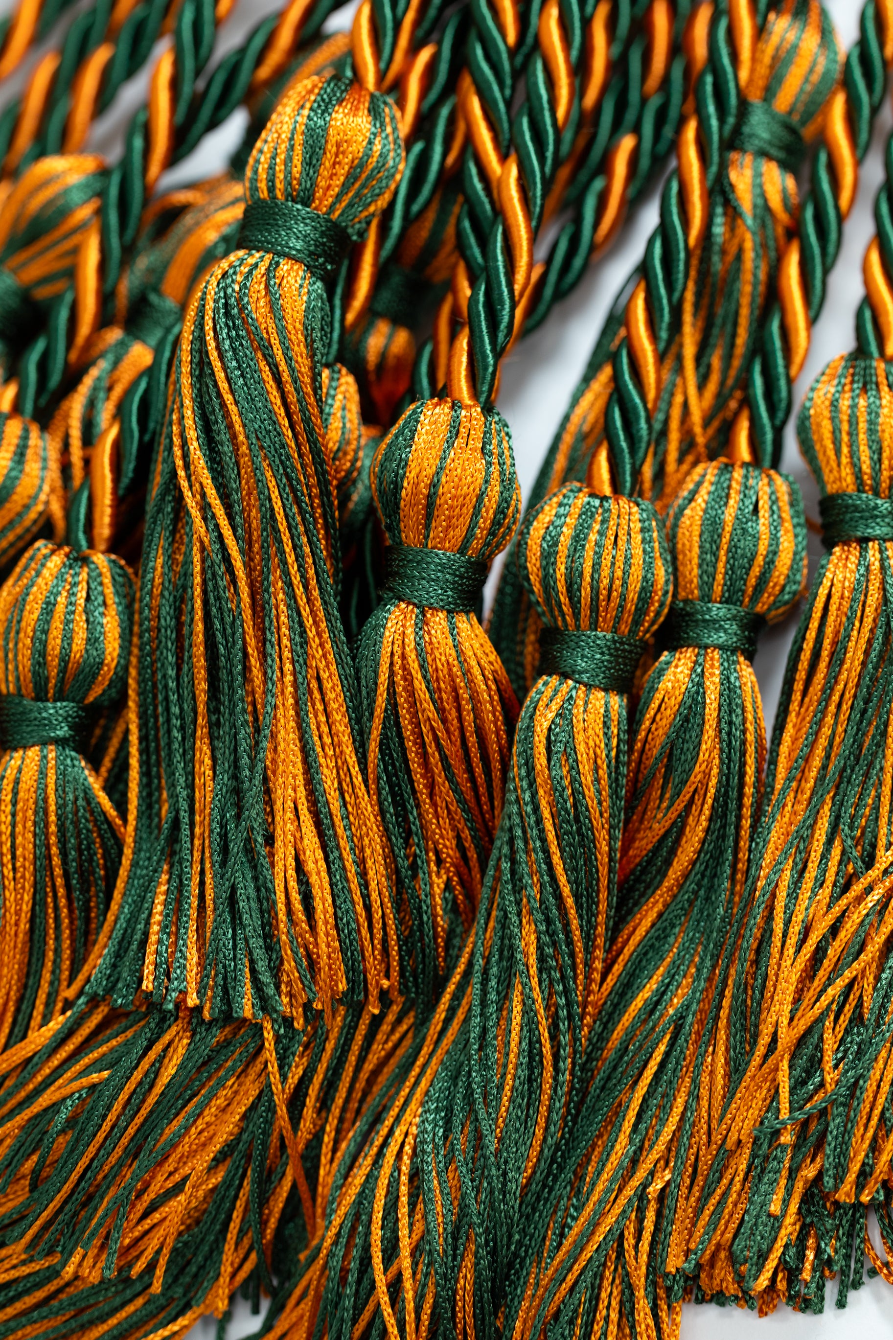 Deluxe Hunter Green, Hunter Green, Burnt Orange Graduation Honor Cord