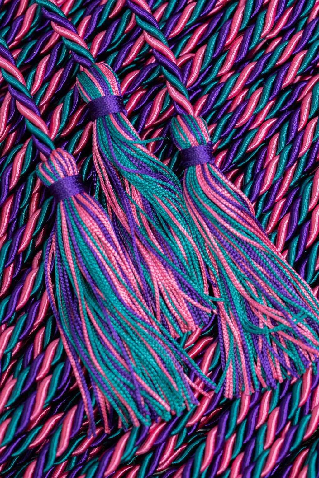 Hot Pink, Purple, Teal Graduation Honor Cords