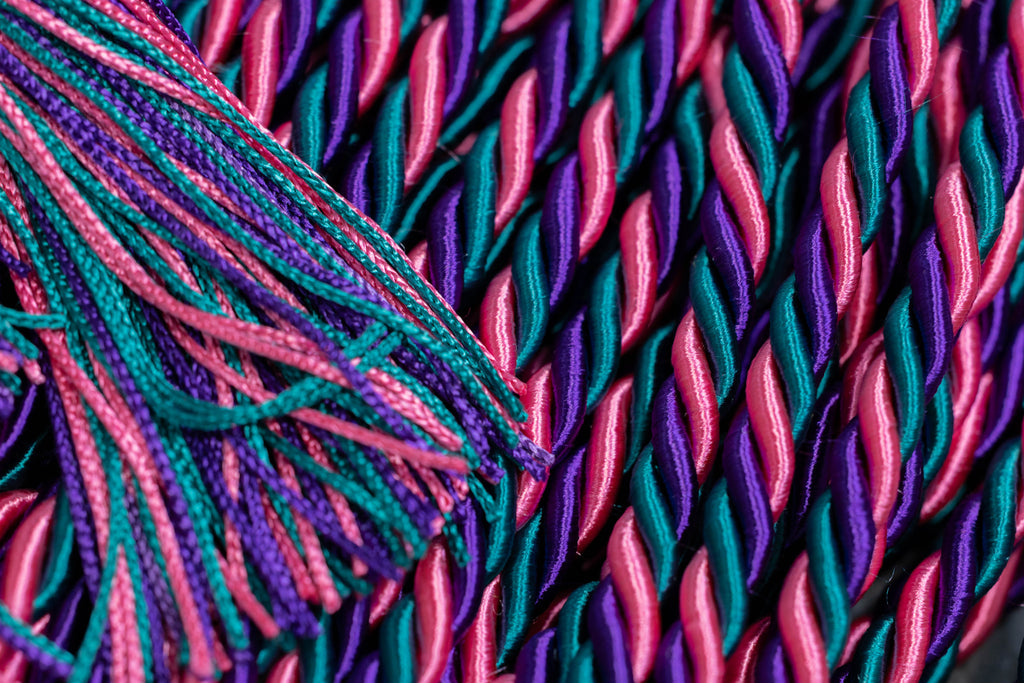 Hot Pink, Purple, Teal Graduation Honor Cords
