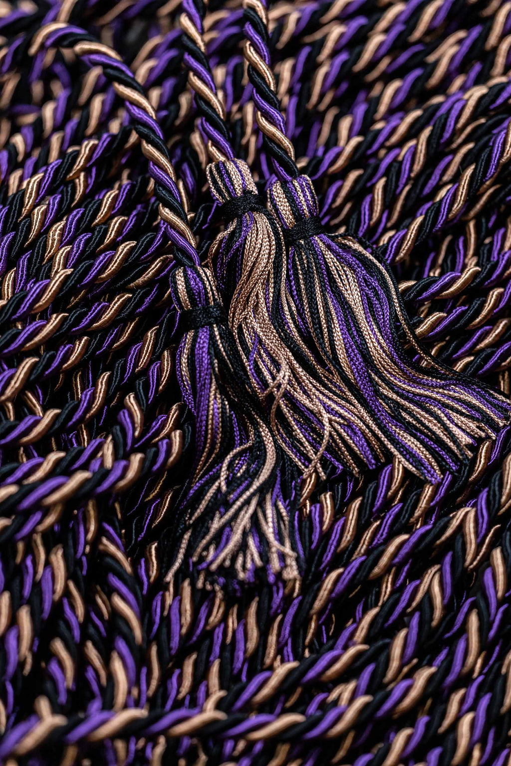 Black, Drab (Beige), Purple Graduation Cord Honor Cords