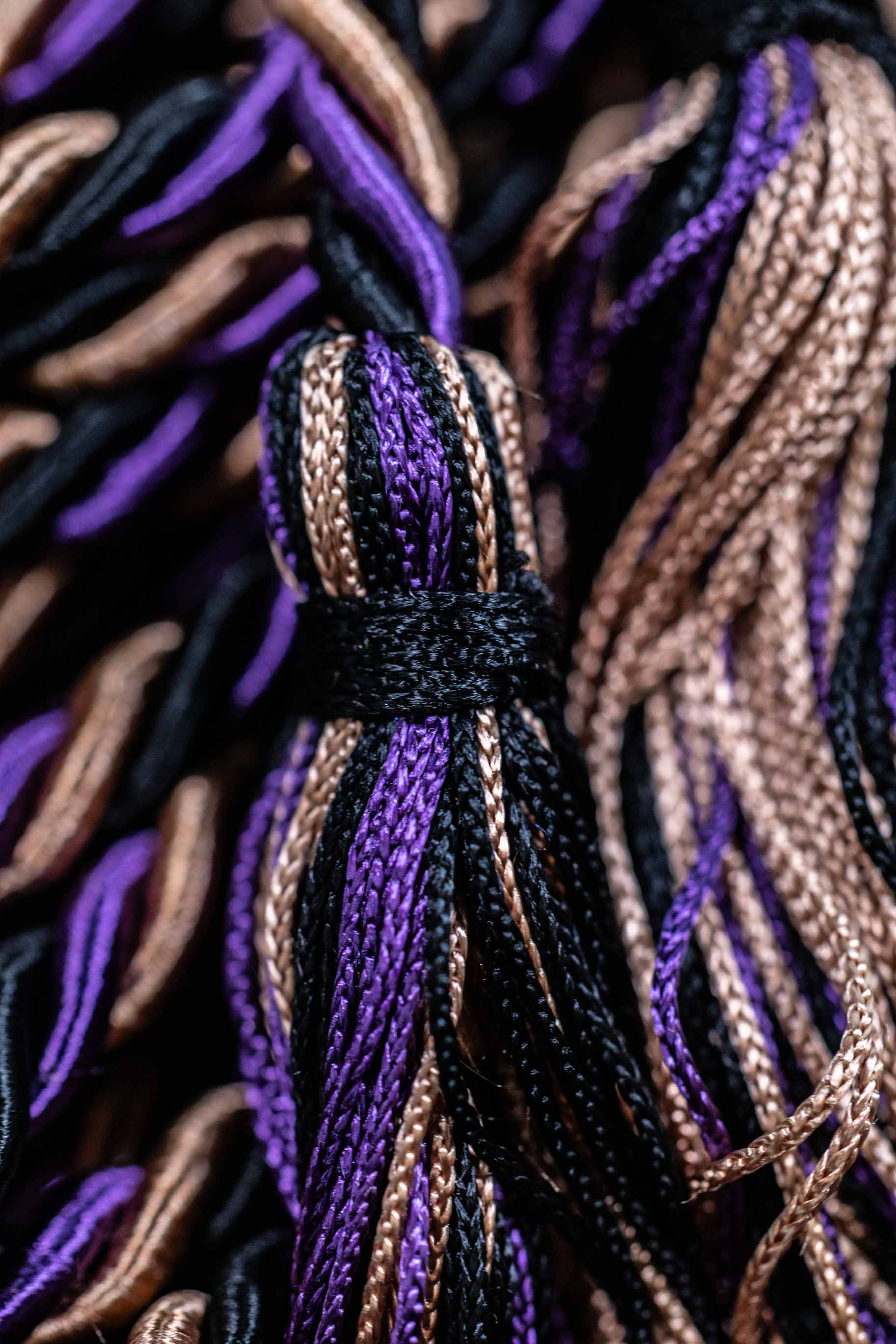 Black, Drab (Beige), Purple Graduation Cord Honor Cords