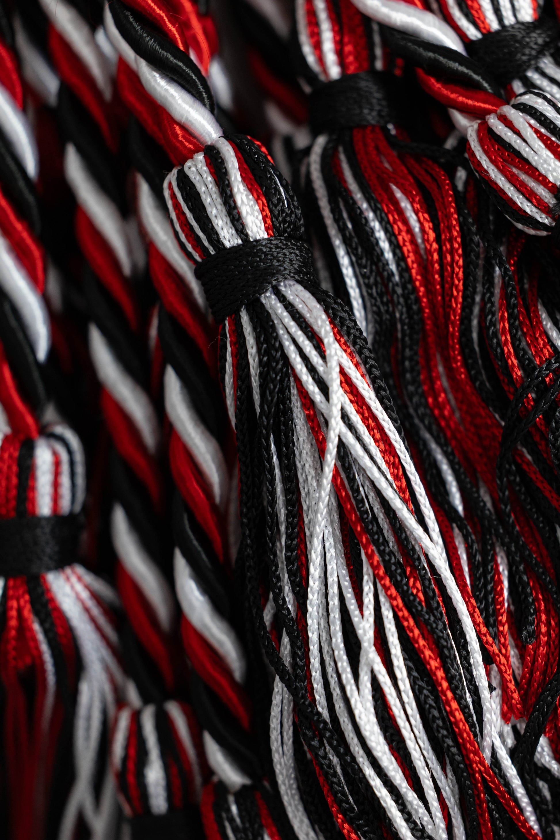 BLACK, RED, WHITE GRADUATION CORD, HONOR CORD