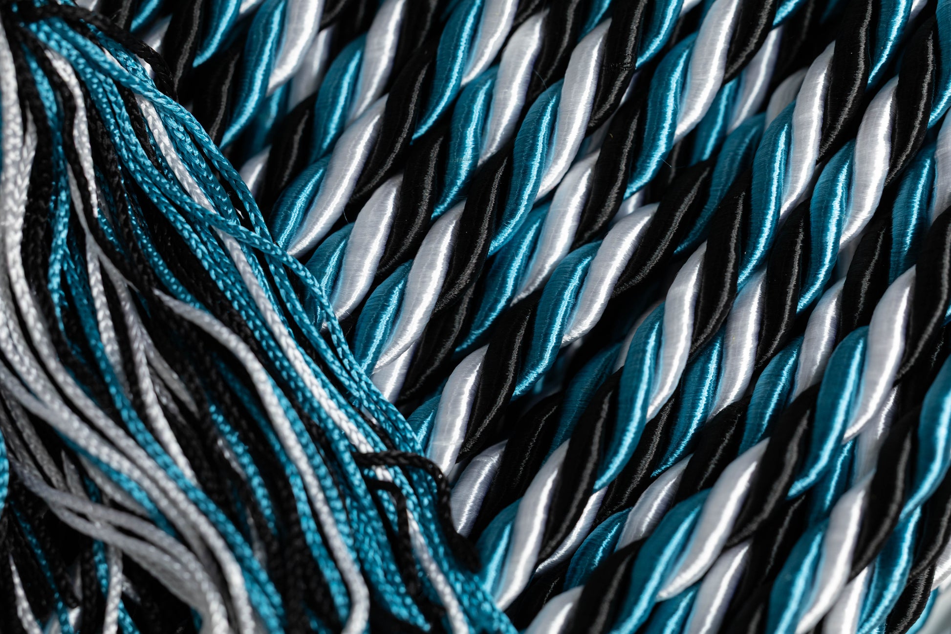 Black, Turquoise, White Graduation Honor Cord
