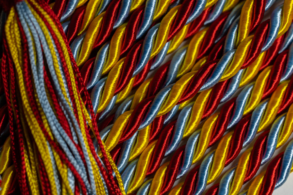 Gold, Light Blue, Red Graduation Honor Cord