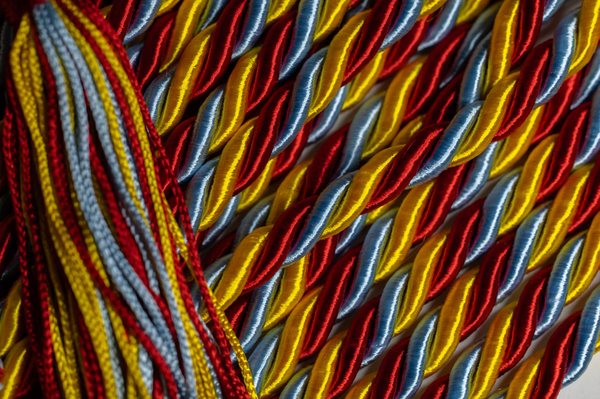 Gold, Light Blue, Red Graduation Honor Cord