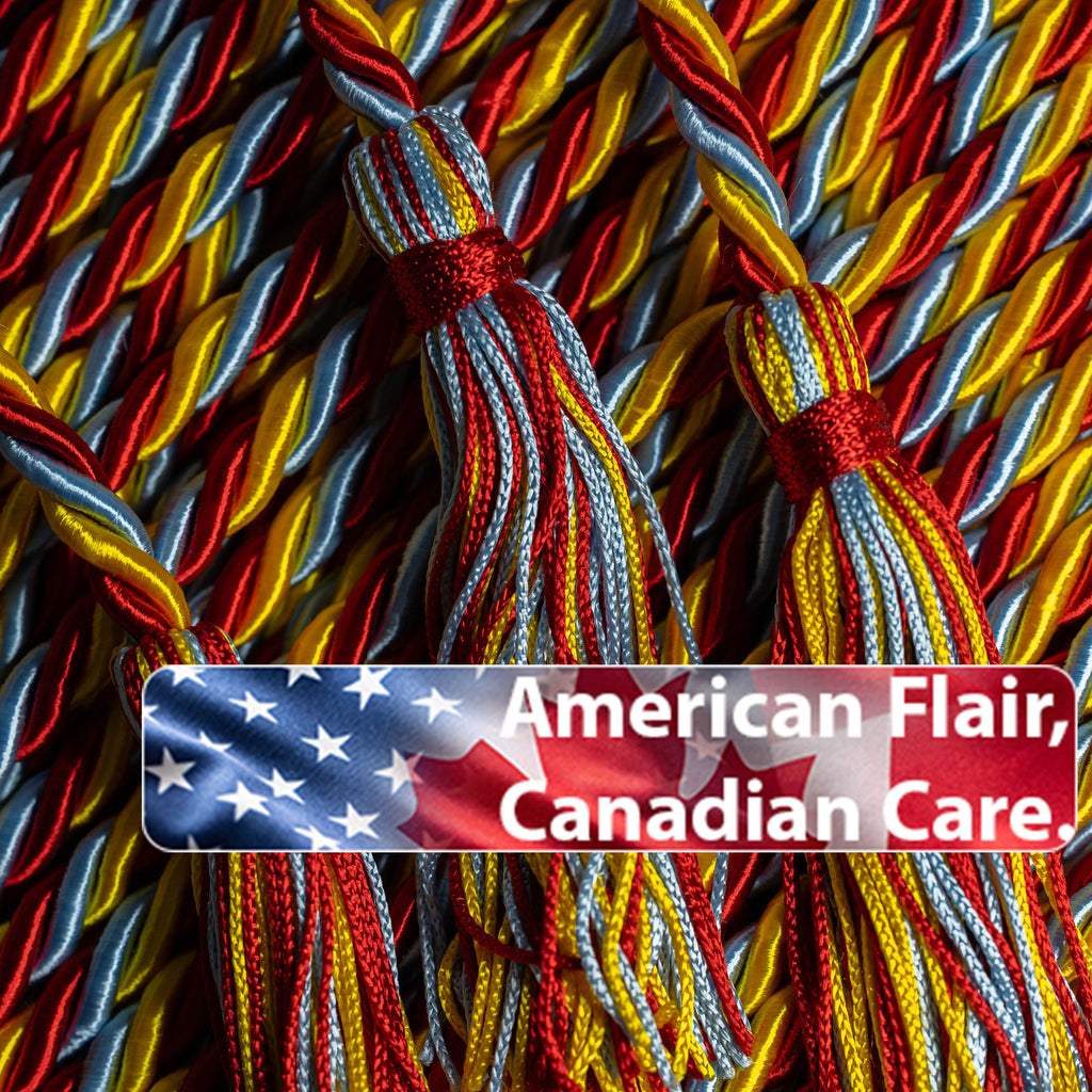 Gold, Light Blue, Red Graduation Honor Cord