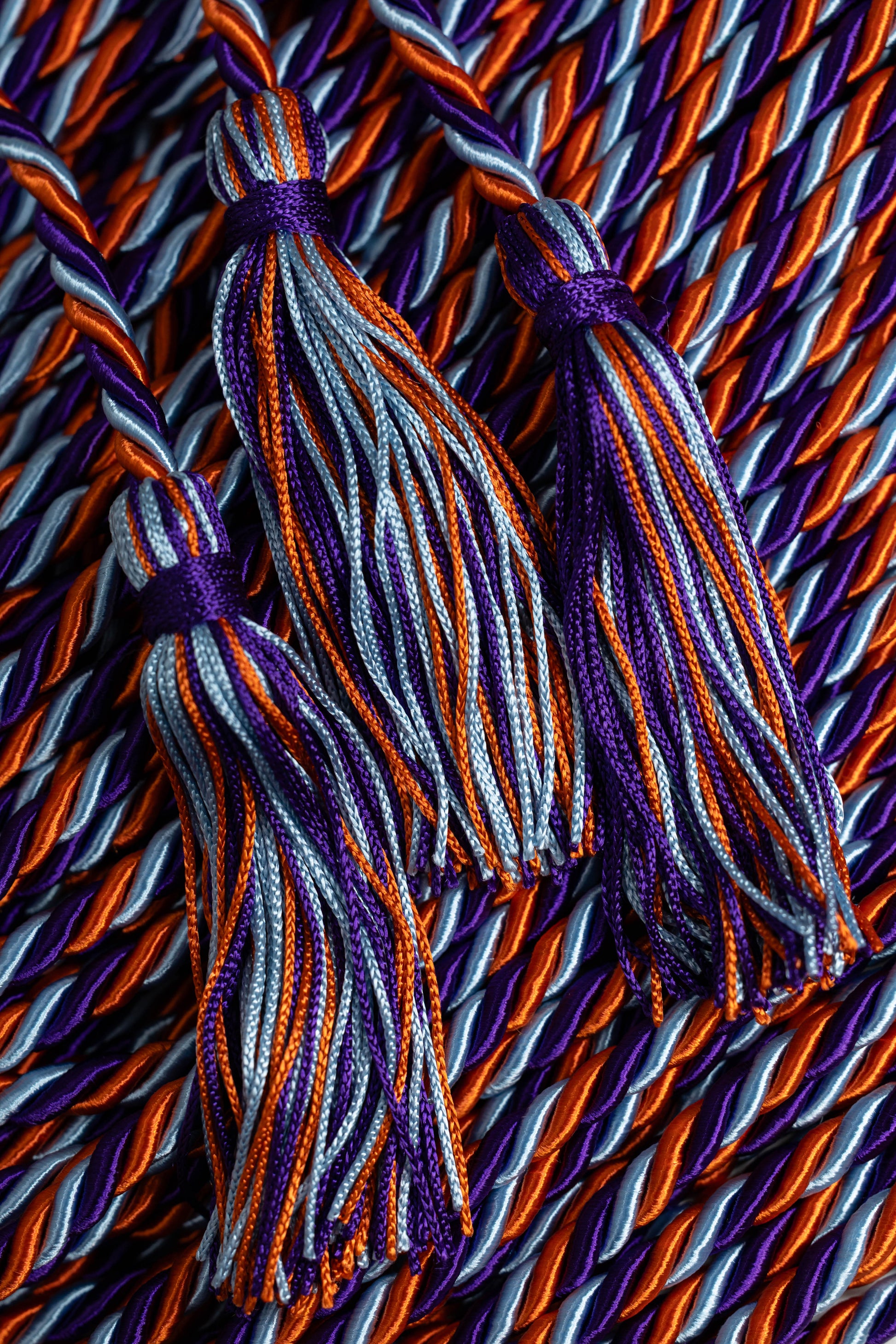 LIGHT BLUE, ORANGE, PURPLE GRADUATION CORD, HONOR CORD