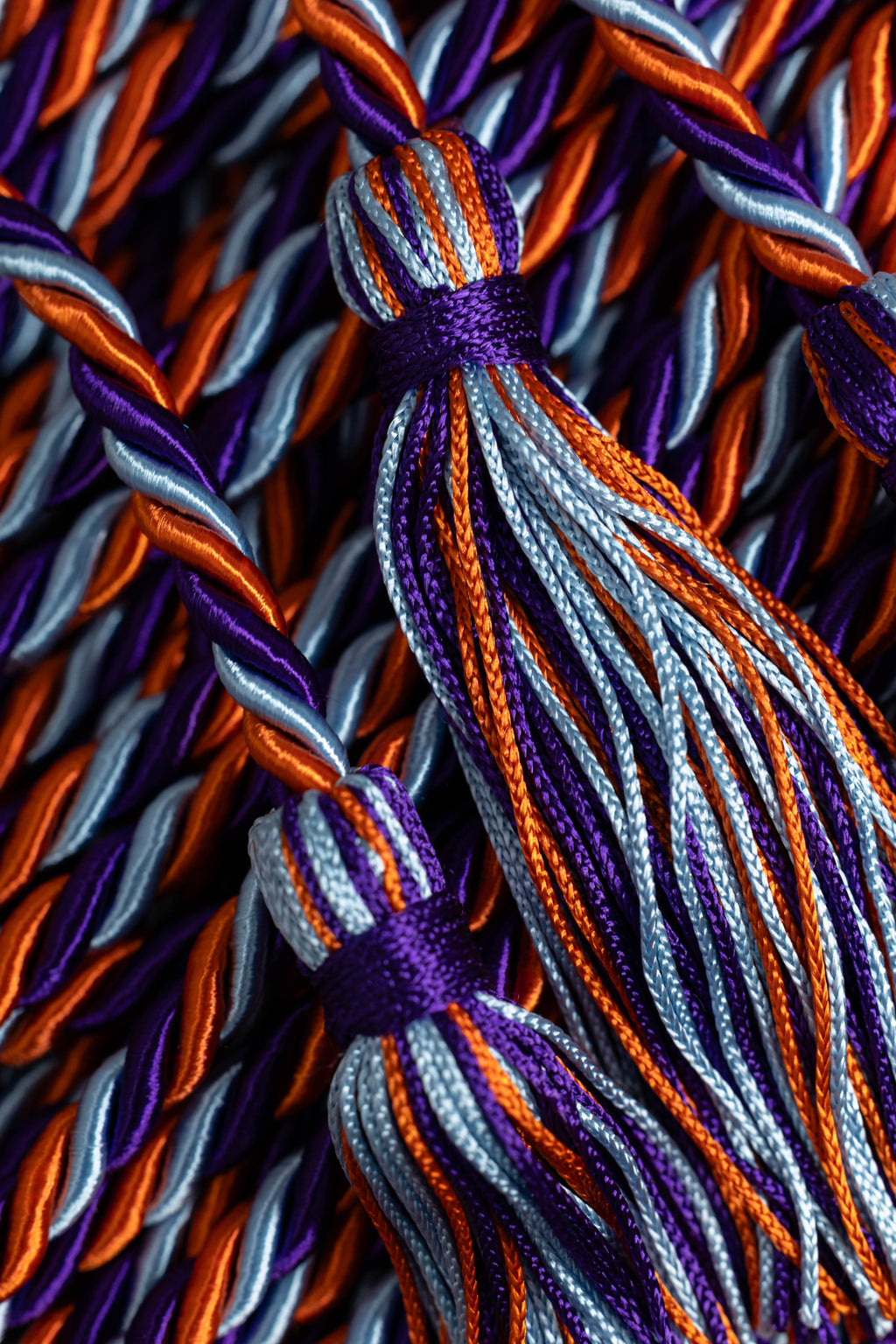 LIGHT BLUE, ORANGE, PURPLE GRADUATION CORD, HONOR CORD