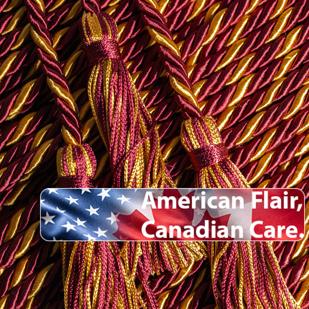 MAROON (REDER), MAROON, OLD GOLD GRADUATION CORD, HONOR CORD