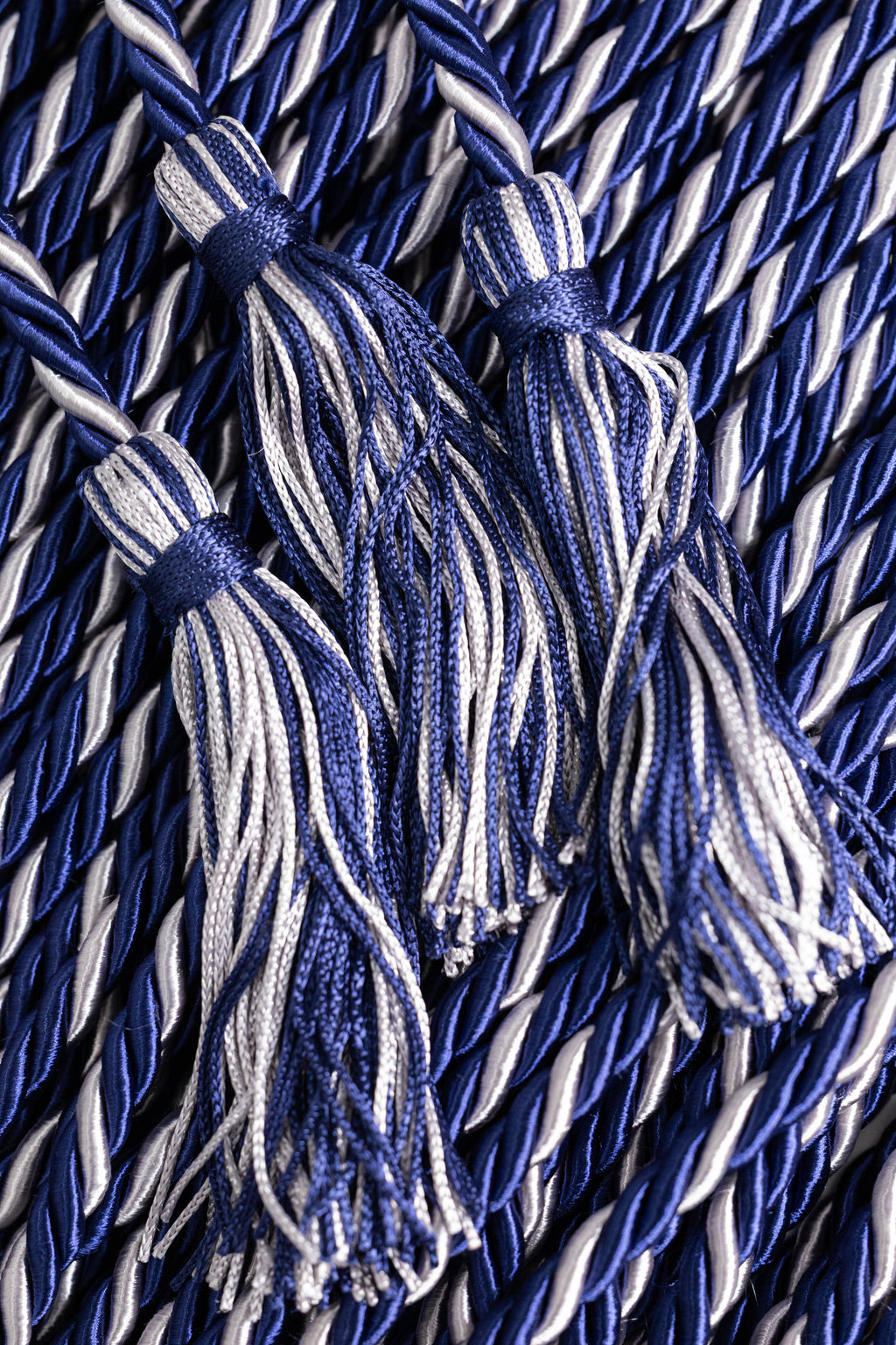 NAVY, NAVY, SILVER GRADUATION CORD, HONOR CORD