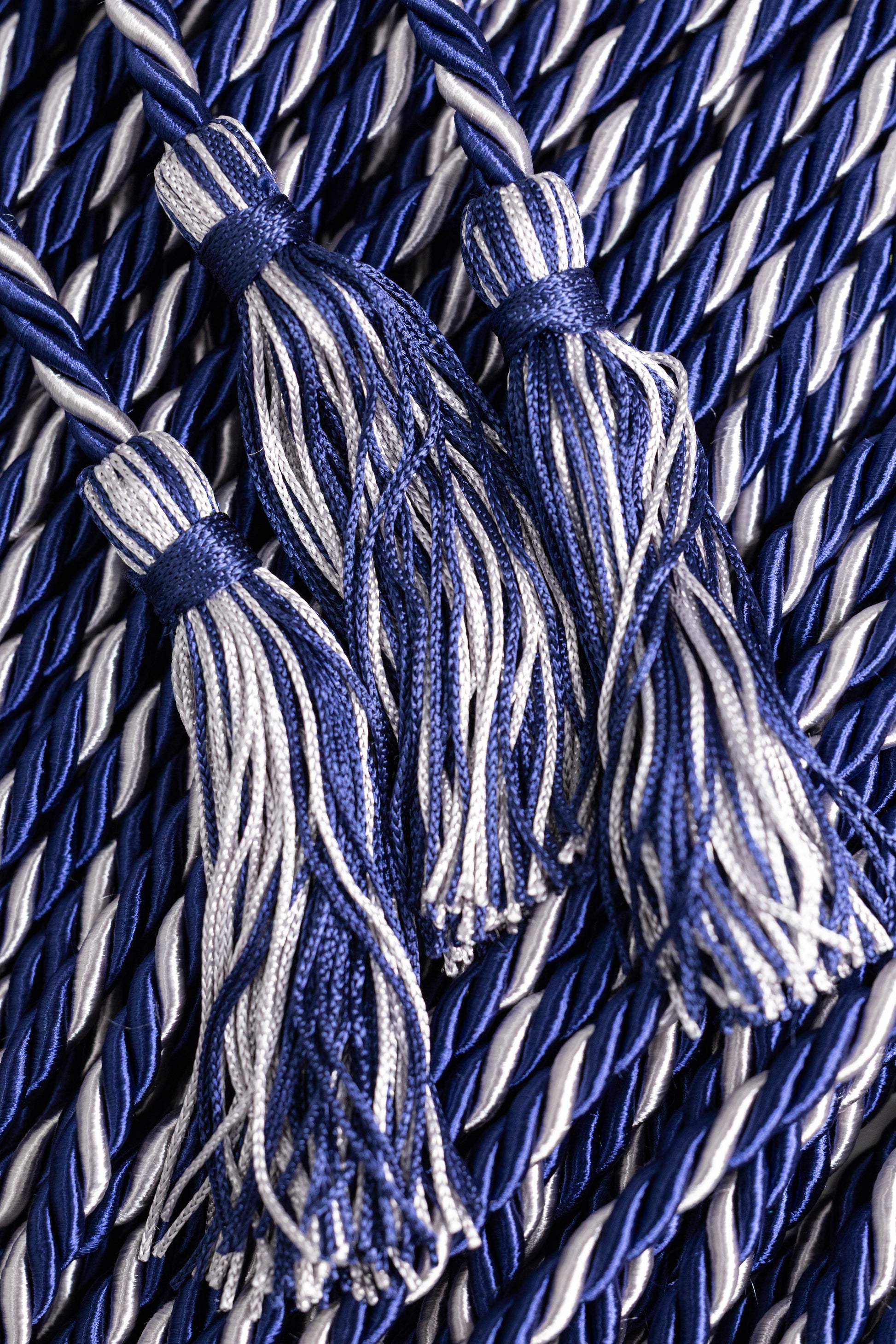 NAVY, NAVY, SILVER GRADUATION CORD, HONOR CORD