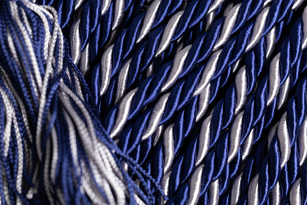 NAVY, NAVY, SILVER GRADUATION CORD, HONOR CORD