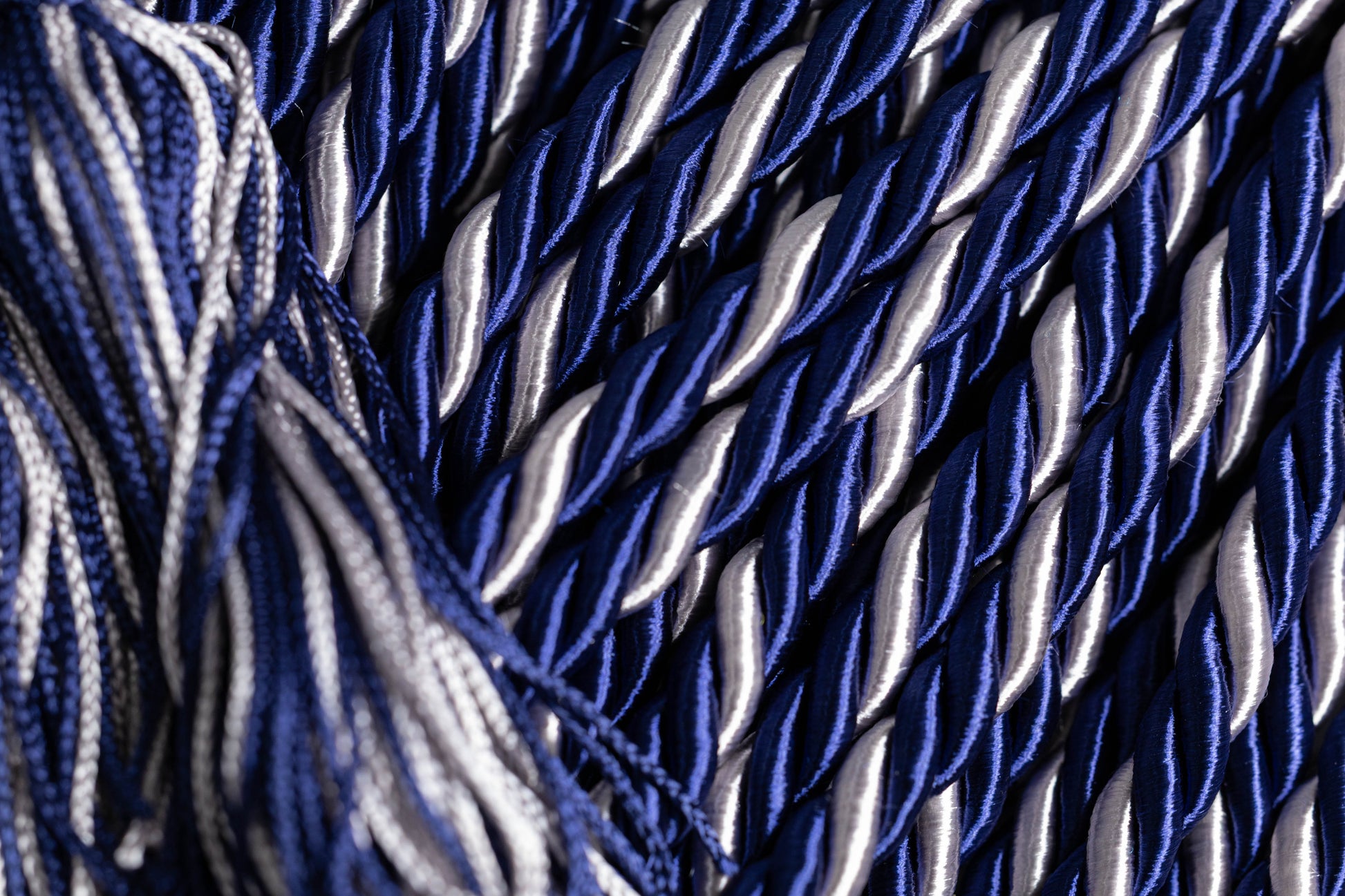 NAVY, NAVY, SILVER GRADUATION CORD, HONOR CORD