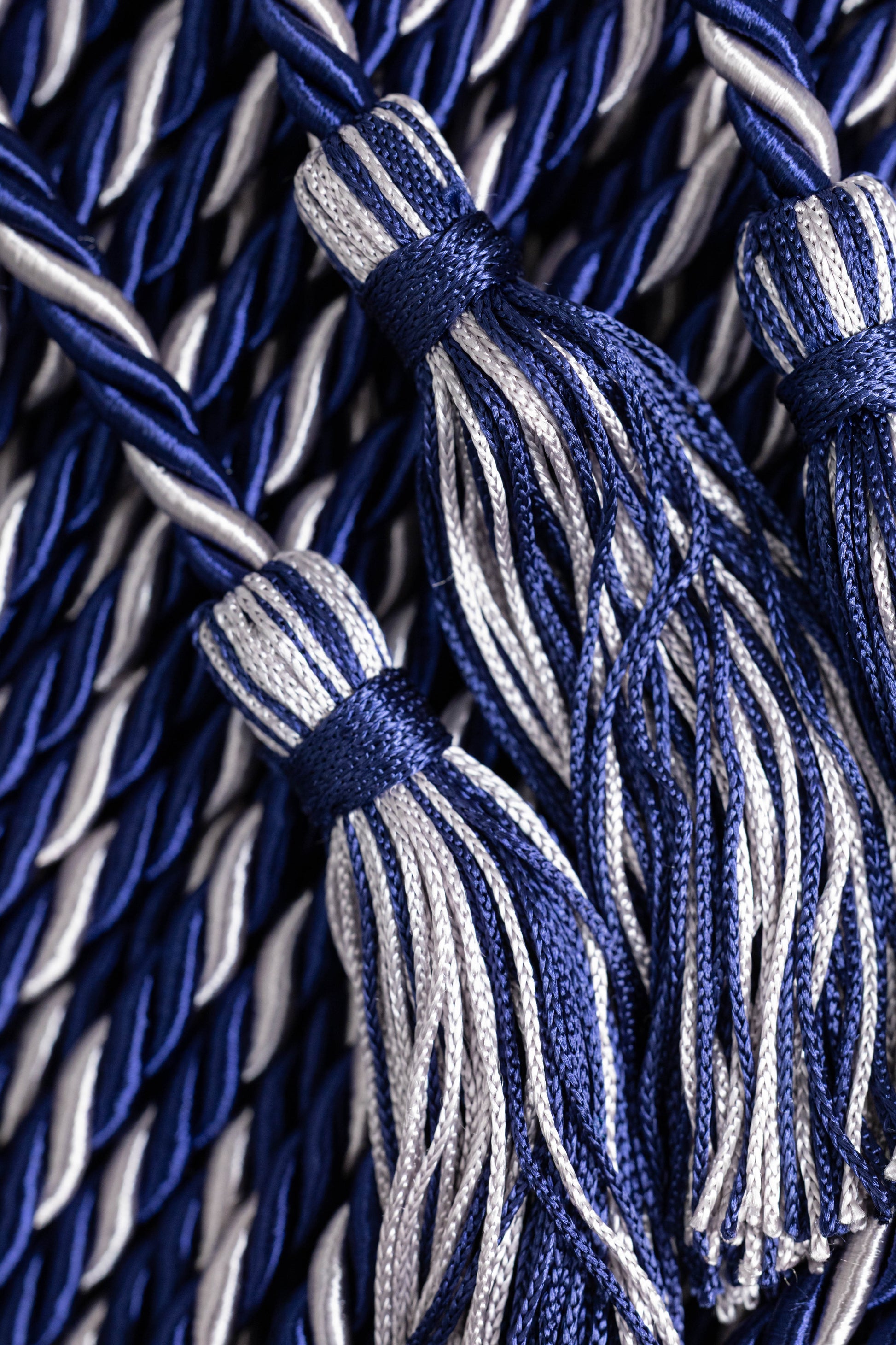 NAVY, NAVY, SILVER GRADUATION CORD, HONOR CORD