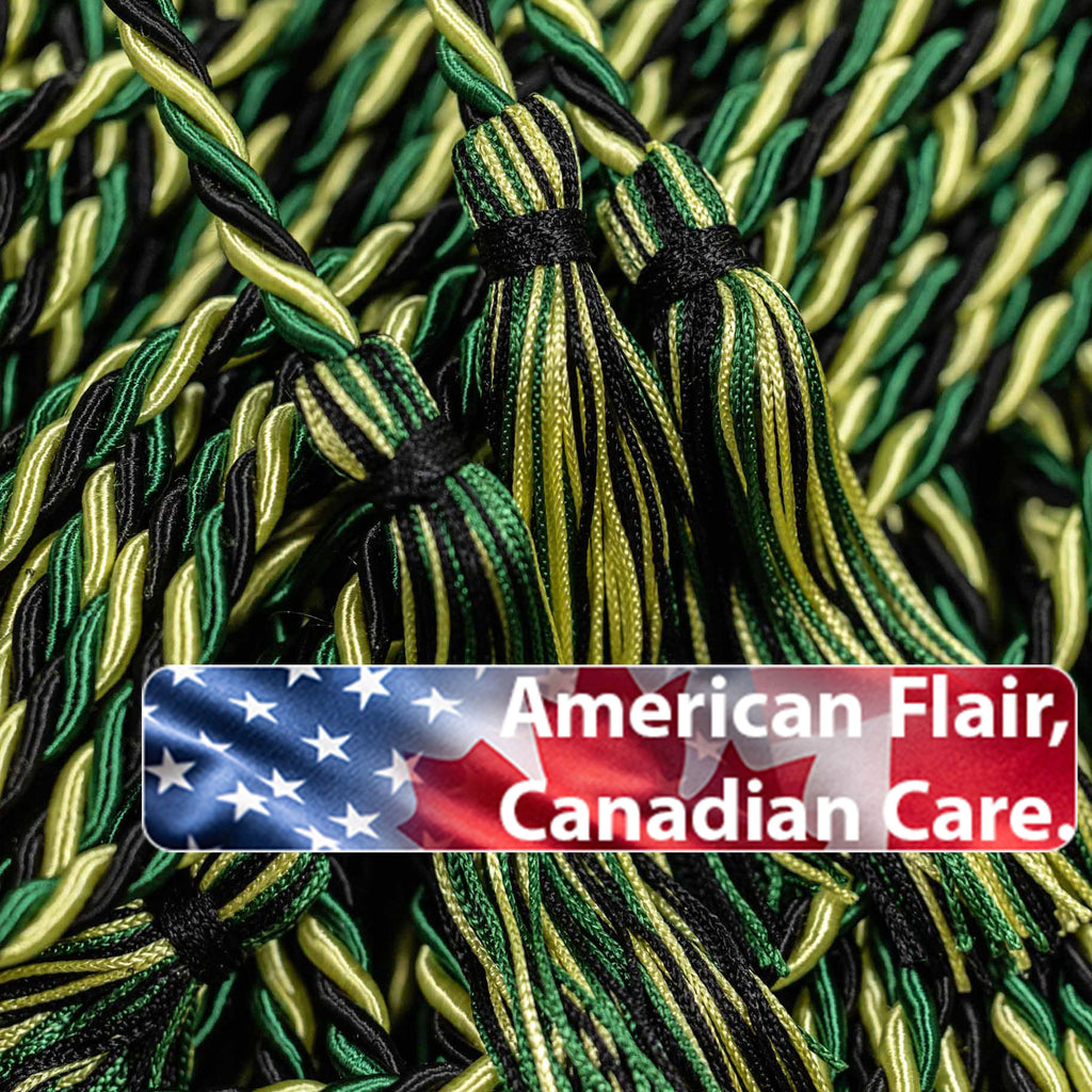 BLACK, GREEN, LEMON Graduation Honor Cord