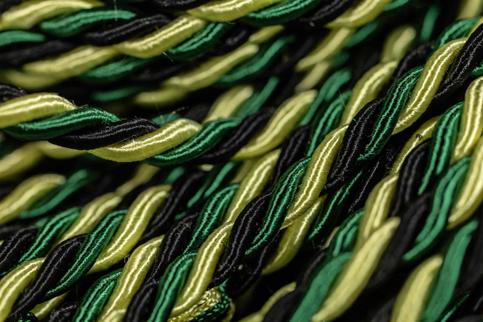 BLACK, GREEN, LEMON Graduation Honor Cord