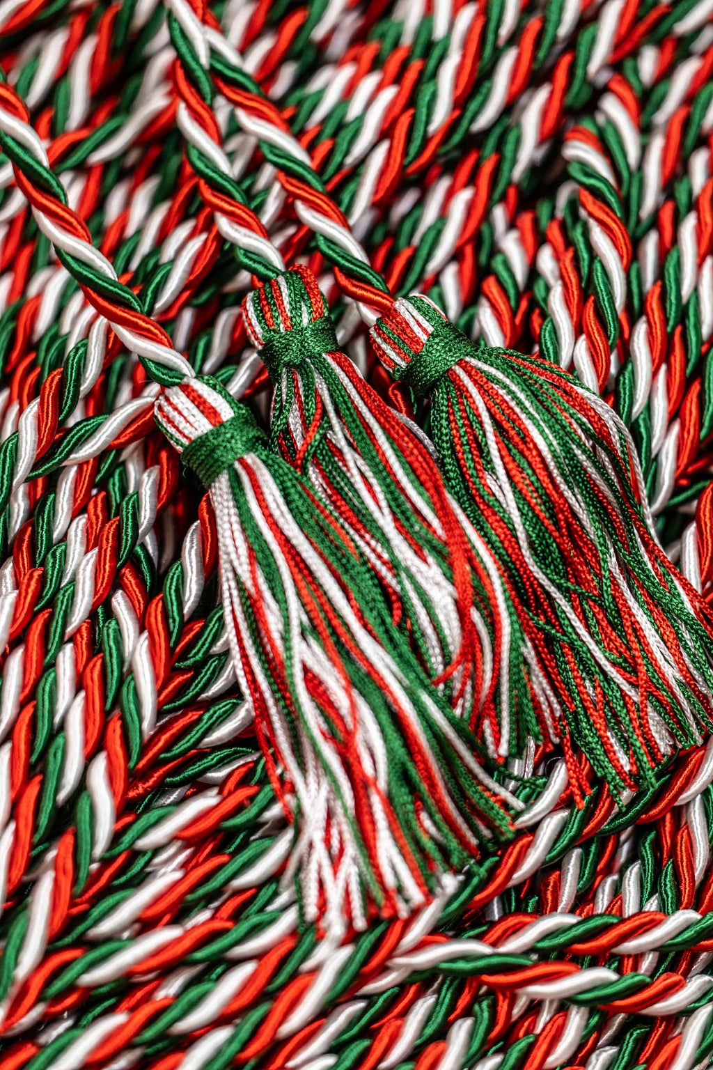 Green, Red, White Graduation Honor Cord