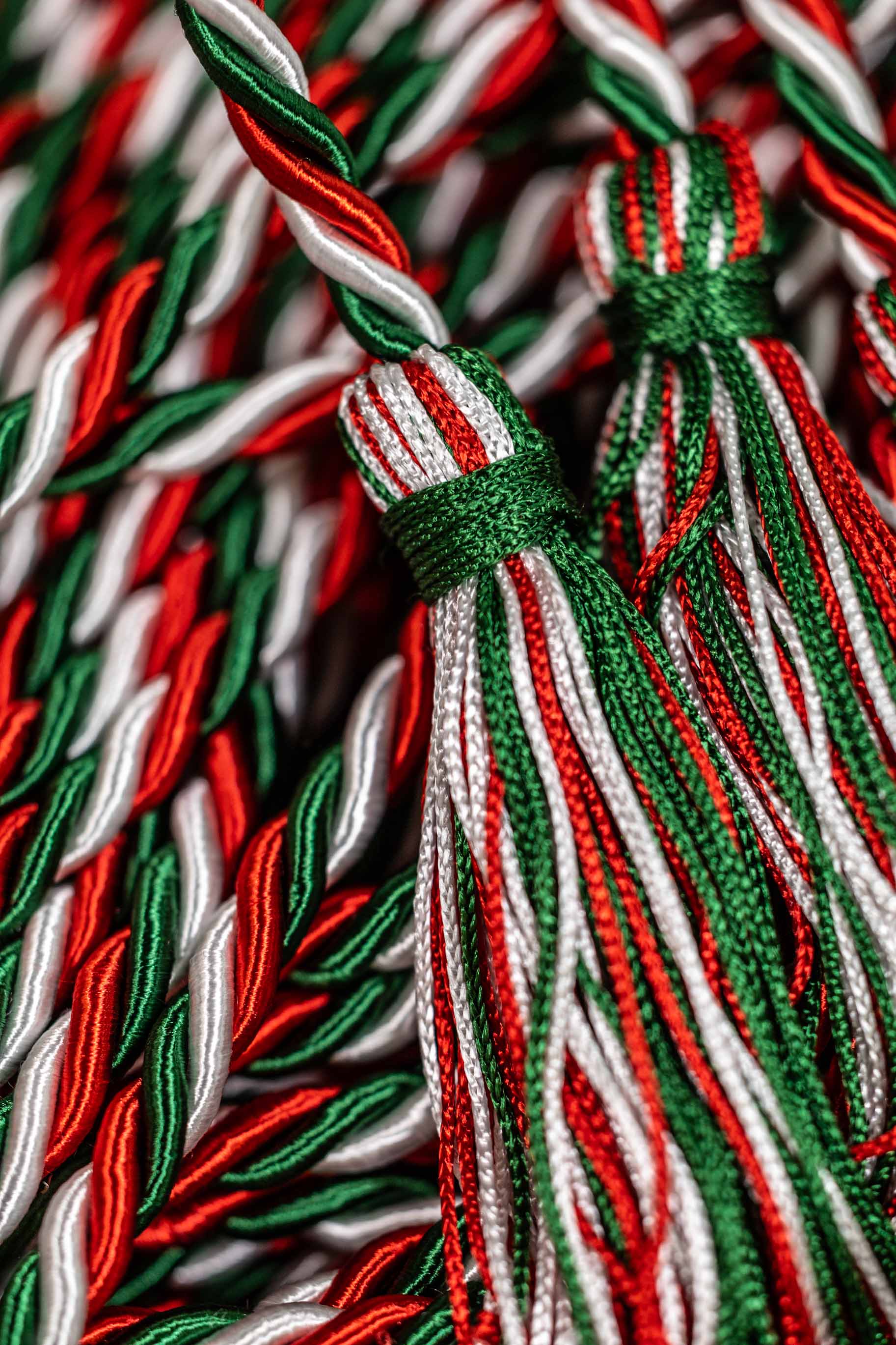 Green, Red, White Graduation Honor Cord