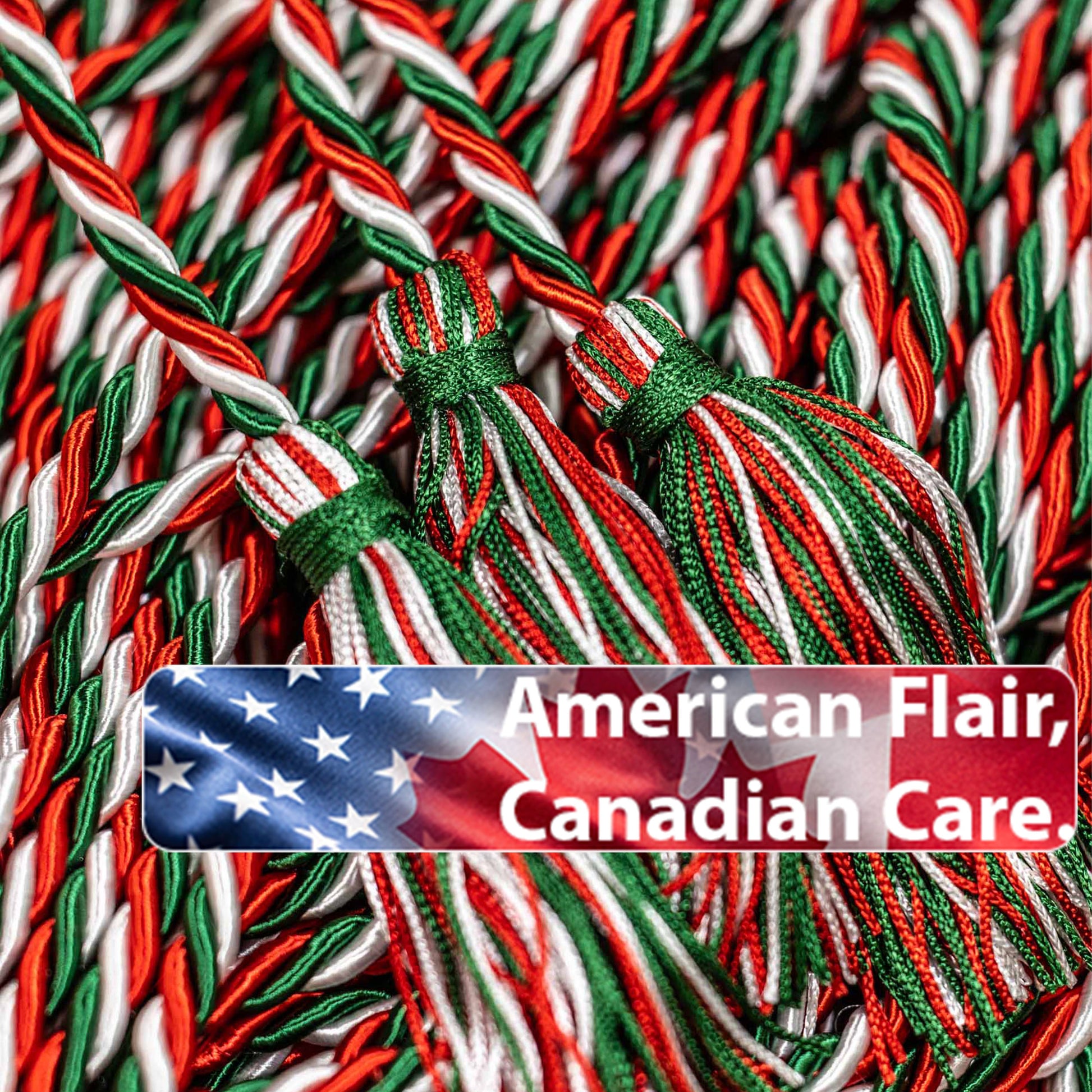 Green, Red, White Graduation Honor Cord