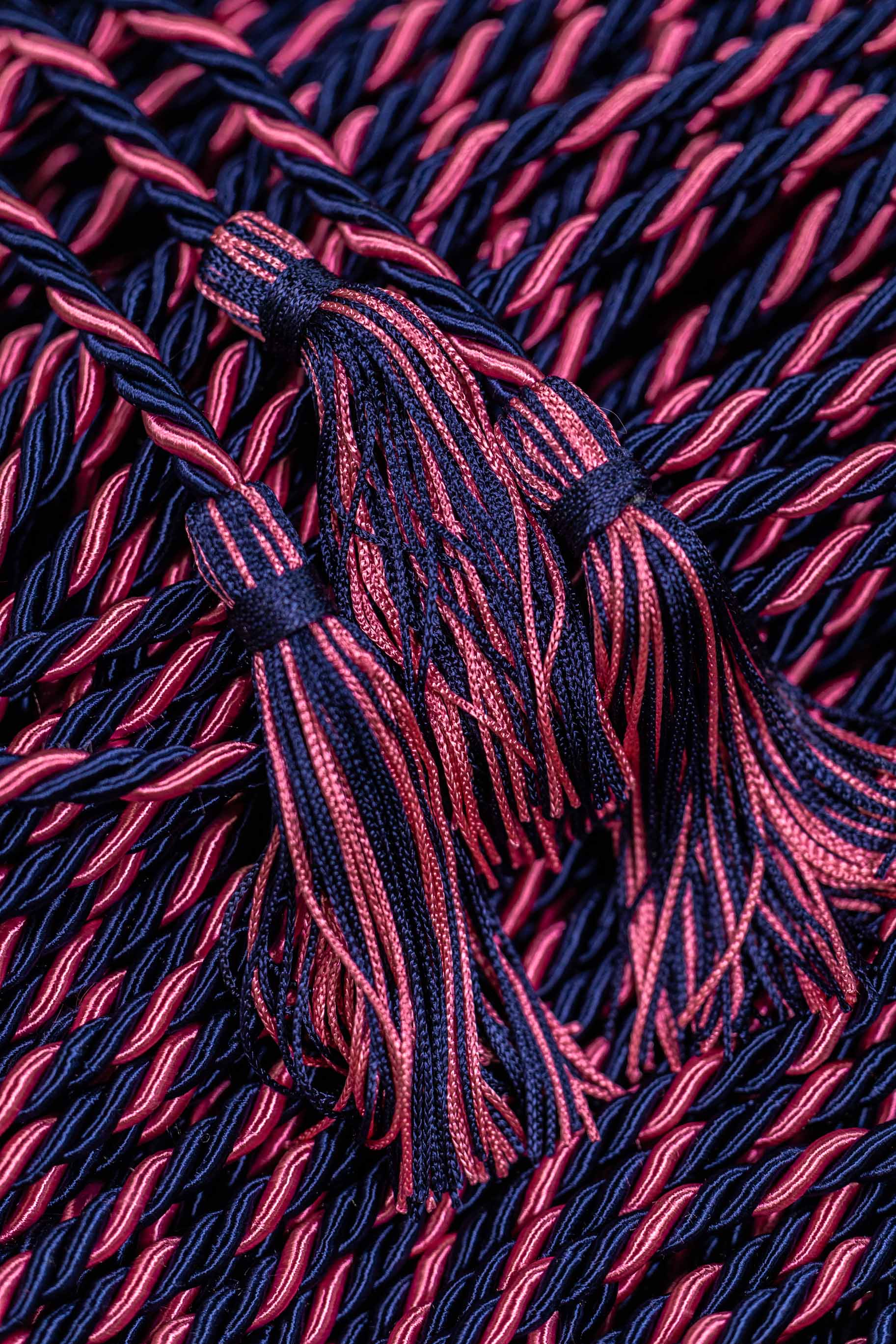 Navy Blue, Navy Blue, Hot Pink Graduation Honor Cord