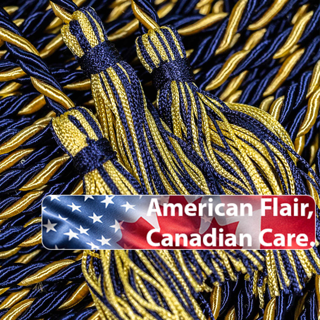 NAVY, NAVY, MAIZE Graduation Honor Cord