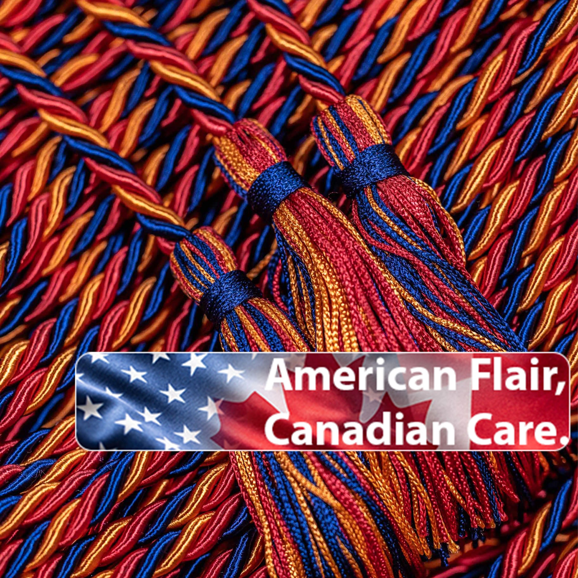 Navy Blue, Red, Orange Graduation Honor Cord - Armenia