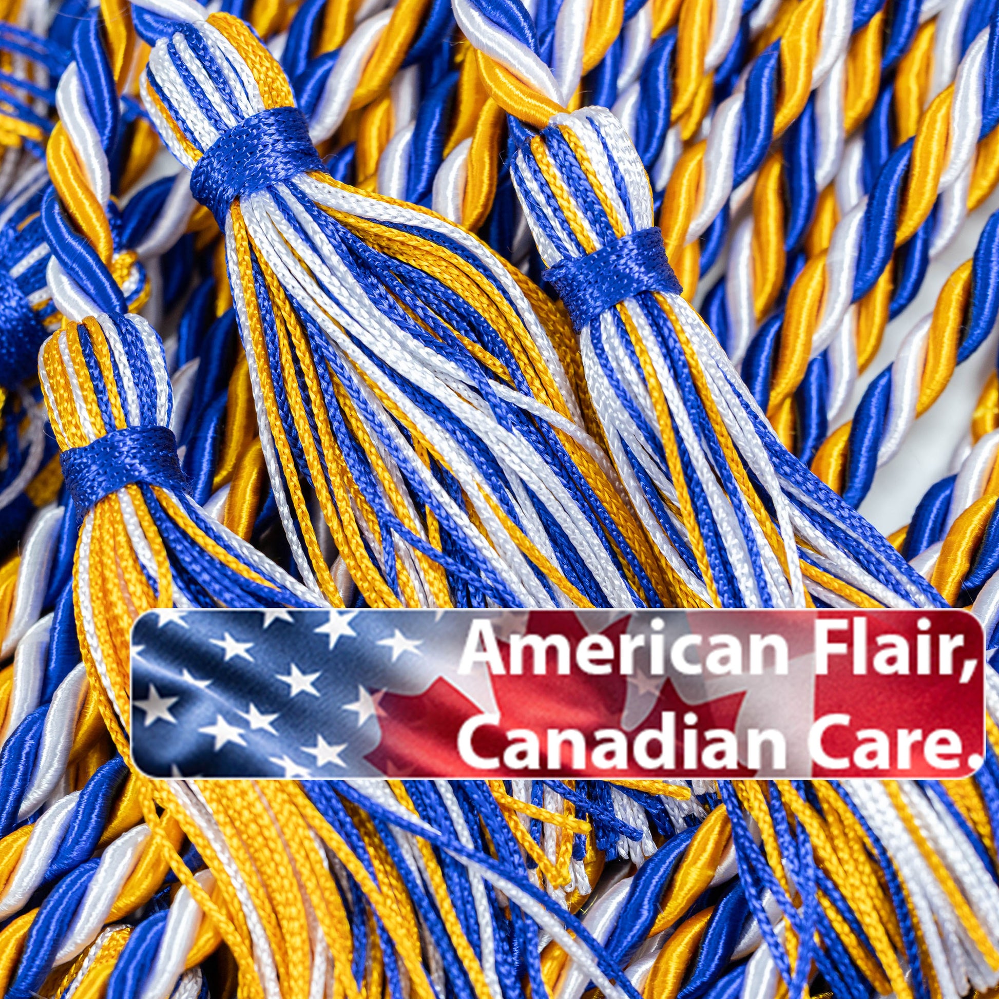 Apricot, Royal Blue, White Graduation Honor cord