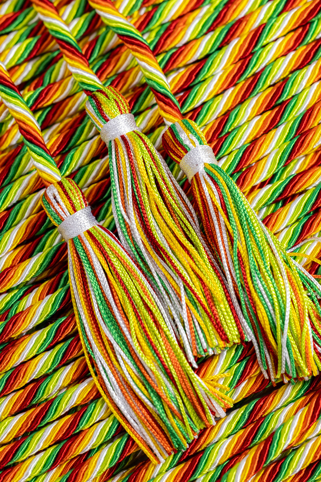 Autism Pride - Emerald, Lime, White, Gold, Orange, Red Graduation Honor Cord