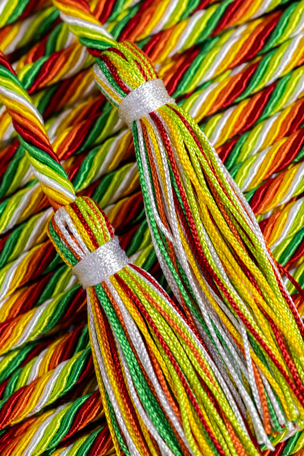 Autism Pride - Emerald, Lime, White, Gold, Orange, Red Graduation Honor Cord