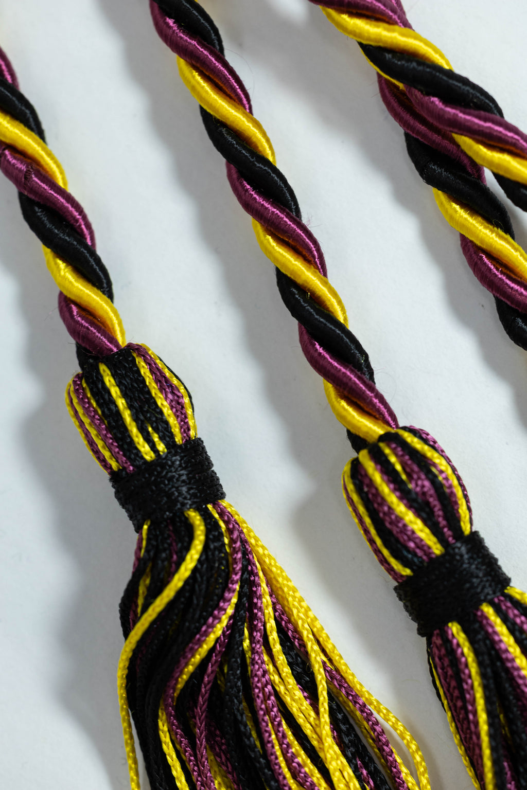 BLACK, BURGUNDY, GOLD GRADUATION CORD, HONOR CORD