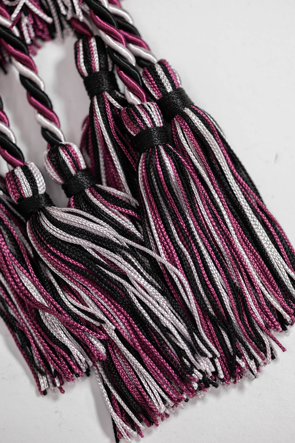BLACK, BURGUNDY, SILVER GRADUATION CORD, HONOR CORD