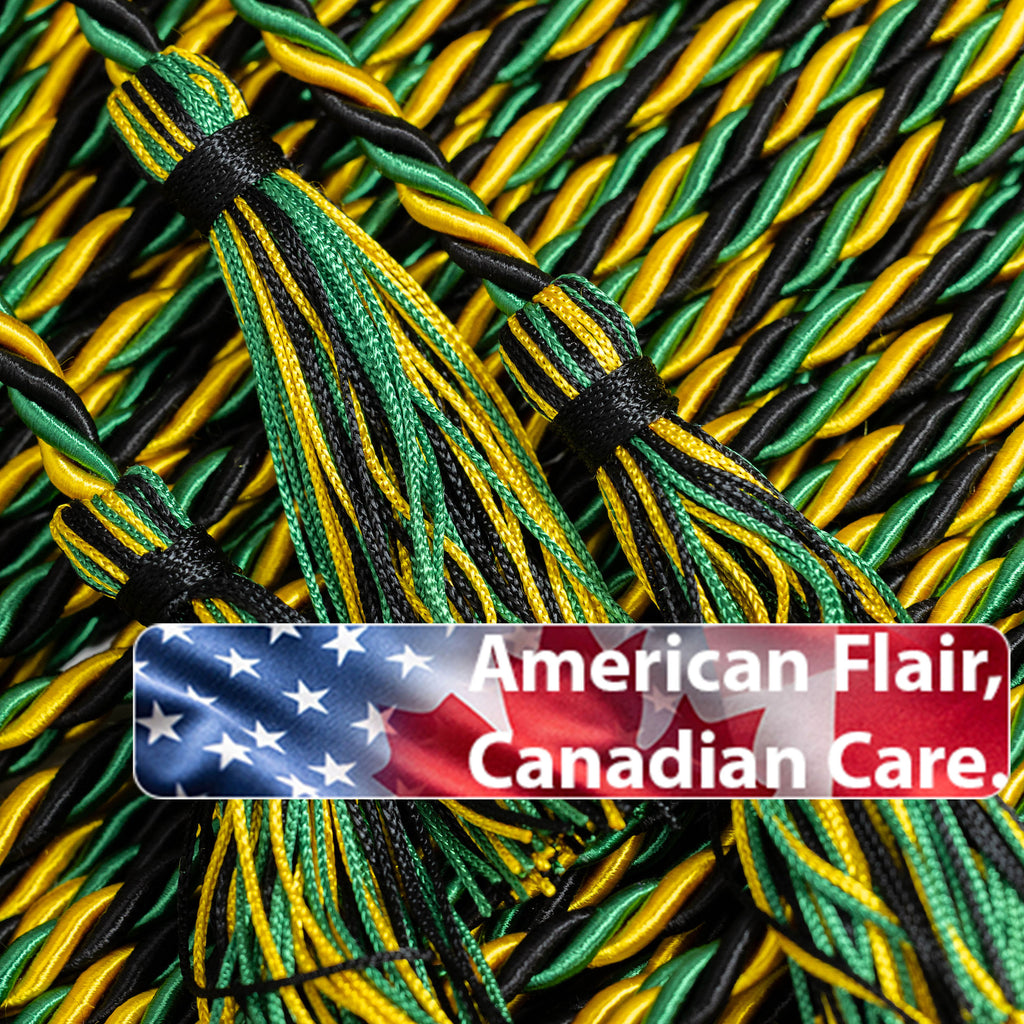 Black, Gold, Green Graduation cord, Honor Cord | Jamaica