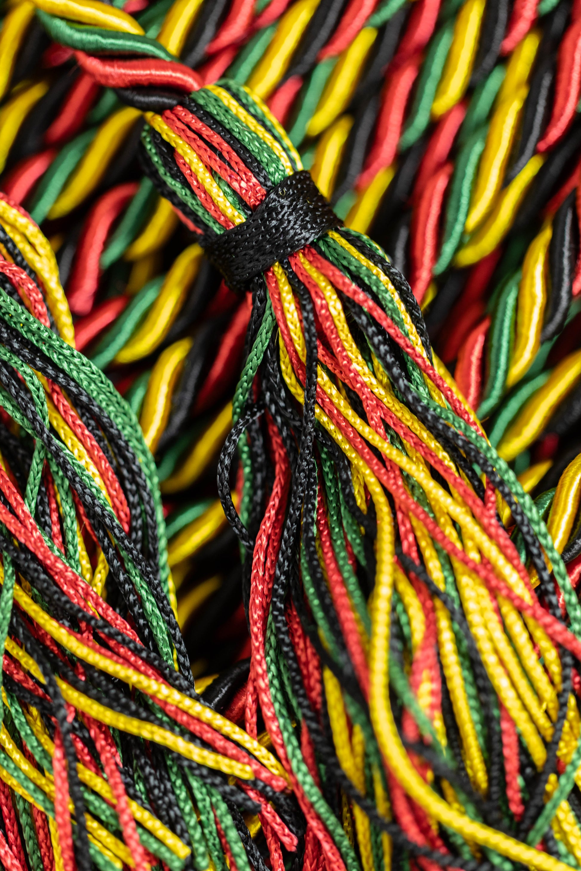 Kente Overcomer Color - Black, Gold, Green, Red Kente Graduation cord, Honor Cord, Twisted Cord