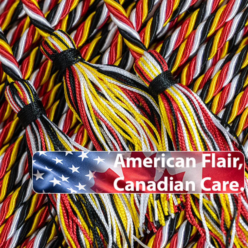 BLACK, GOLD, RED, WHITE GRADUATION CORD, HONOR CORD