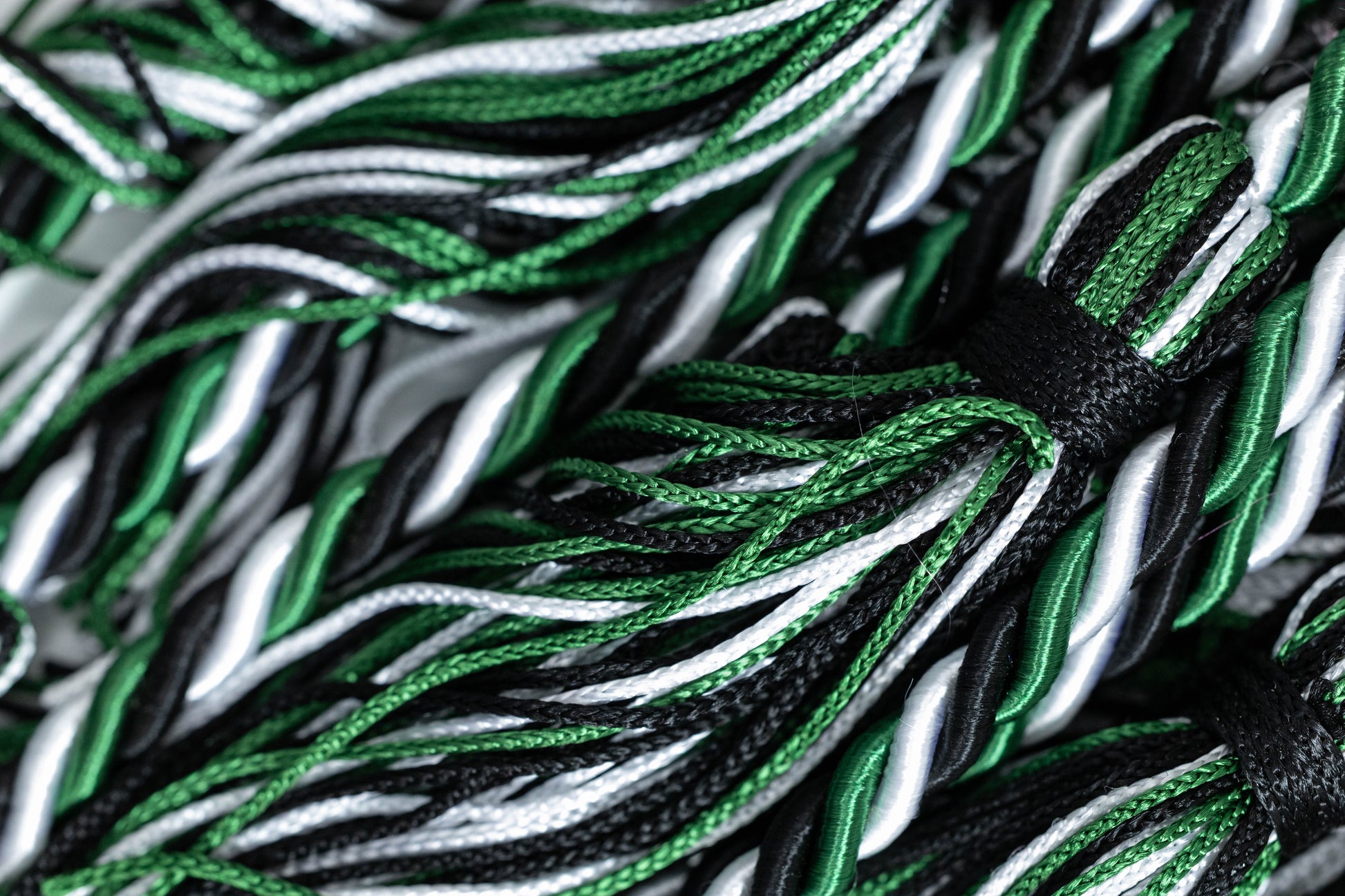 Black, Green, White Graduation Honor Cord