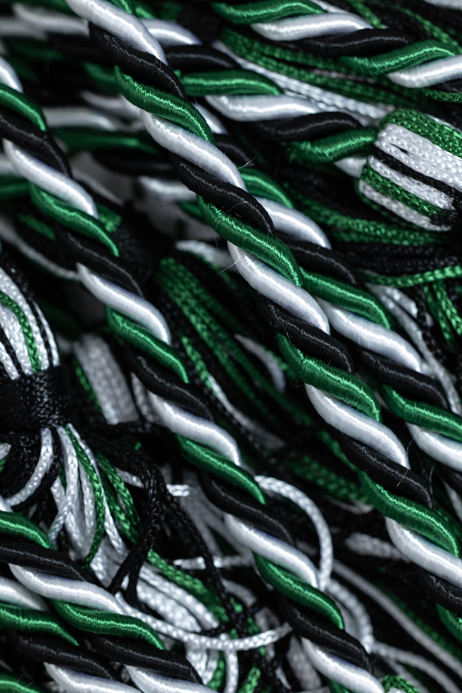 Black, Green, White Graduation Honor Cord